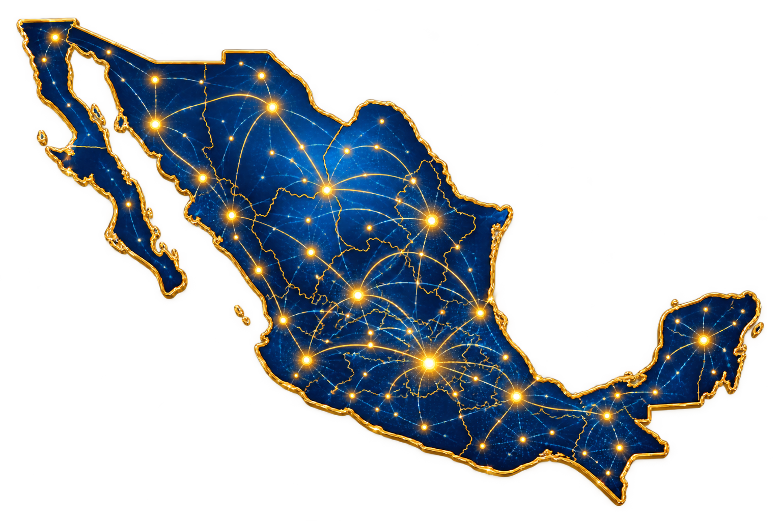 Mapa completo de México con la cobertura nacional operativa de Autotransportes Tricolor.