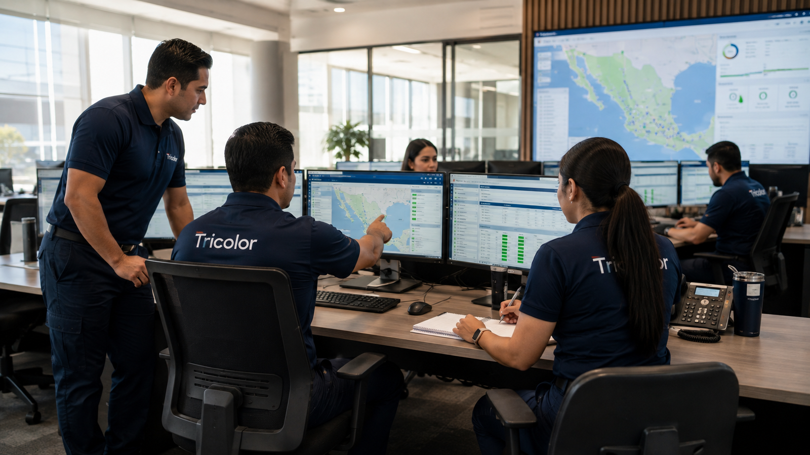 Equipo de Autotransportes Tricolor coordinando y monitoreando operaciones